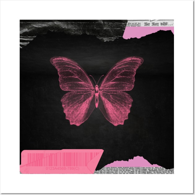 Pink Butterfly Wall Art by aholic